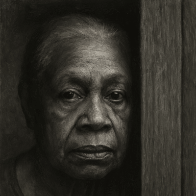 The symbol of hope built through patience and waiting. Aunt Estela represents unshakable faith in a better future, using the window as a threshold between harsh reality and active imagination.